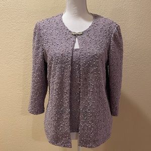 Alex Evenings Lavender Two Piece Top Set